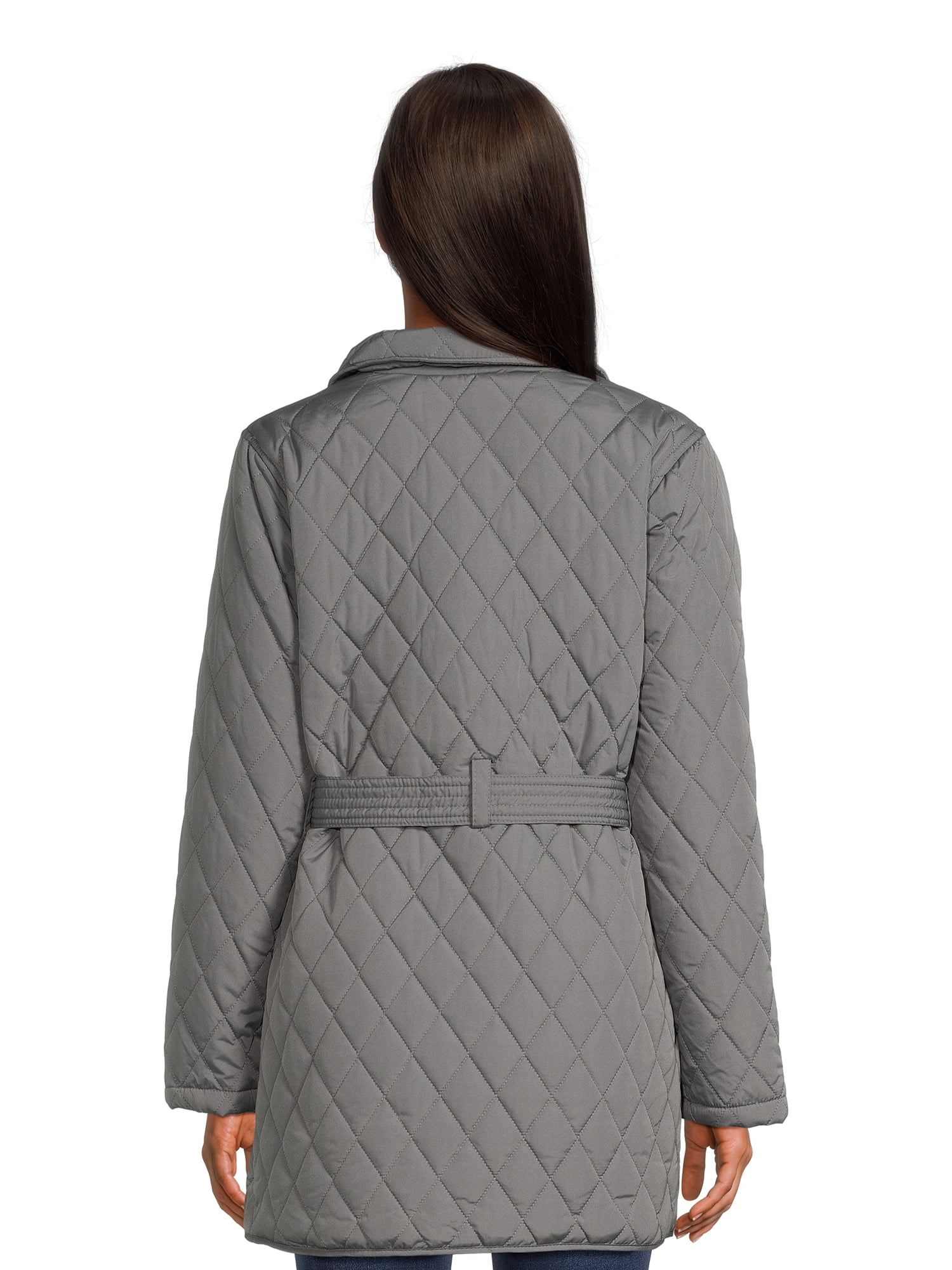 Urban Republic Women’s Thin Quilted Barn Jacket with Belt