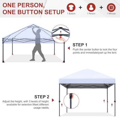 ABCCANOPY Pop Up Canopy - Outdoor Patio Portable Canopy Tent Heavy Duty for Backyard and Deck with 4 Sandbags(White, 10x10)