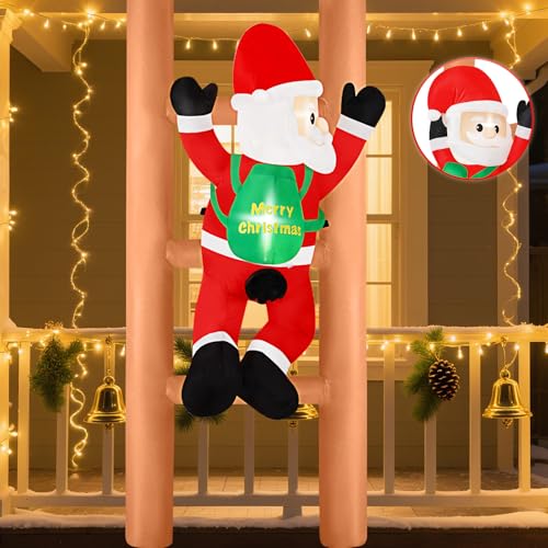 8FT Long Christmas Inflatables Snowman Outdoor Decorations, Christmas Blow Up Snowman Family Inflatable Christmas Decorations Built-in LEDs for Xmas Holiday Party Outdoor Garden Yard Decor