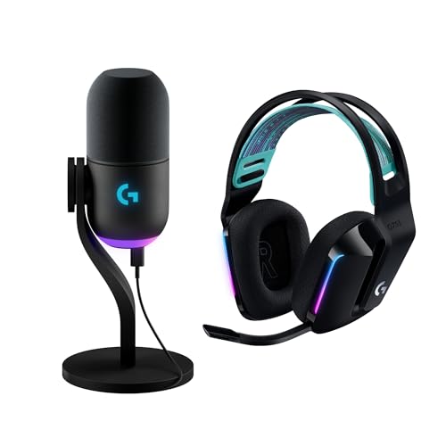Logitech G733 Lightspeed Wireless Gaming Headset, Suspension Headband, Lightsync RGB, Blue VO!CE Mic, PRO-G Audio – Black, Gaming Headset Wireless, PC, PS5, PS4, Switch Compatible