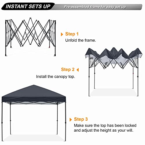 ABCCANOPY Pop Up Canopy - Outdoor Patio Portable Canopy Tent Heavy Duty for Backyard and Deck with 4 Sandbags(White, 10x10)
