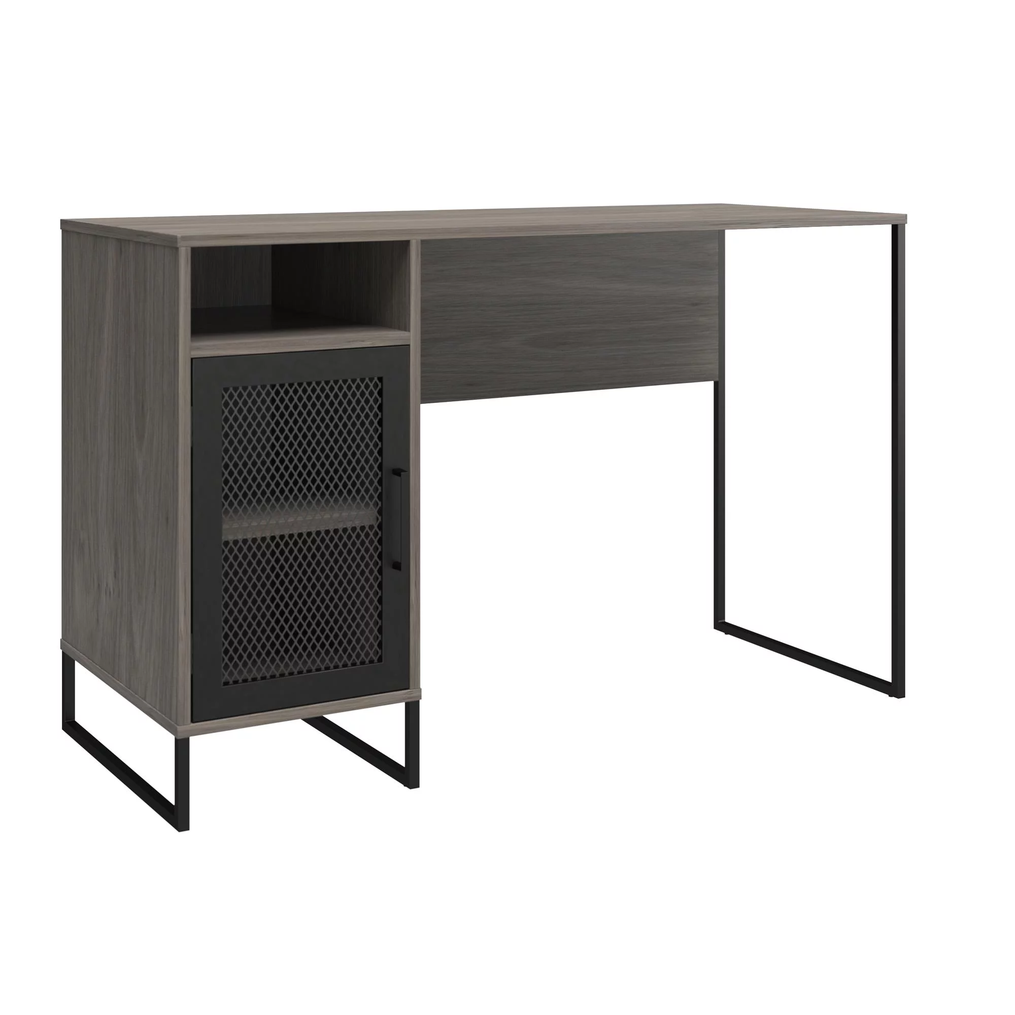Ameriwood Home Pinola Single Pedestal Computer Desk, Gray Oak