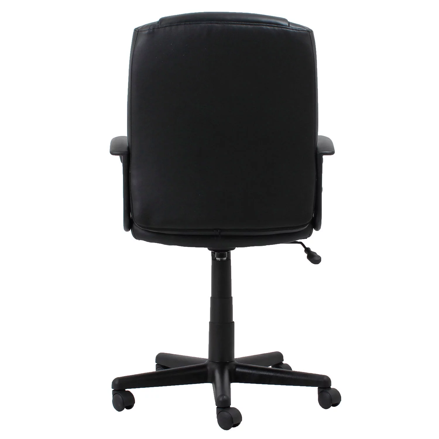 Executive Chair With Mid Back & Fixed Arms, Bonded Leather, Black
