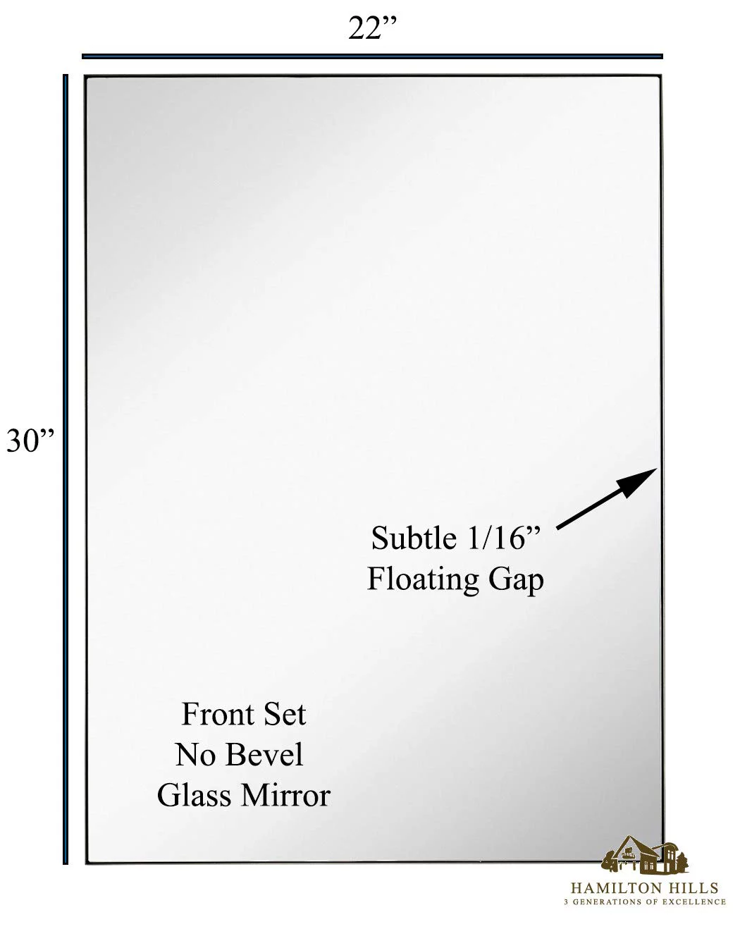 Hamilton Hills Contemporary Brushed Metal Wall Mirror (22