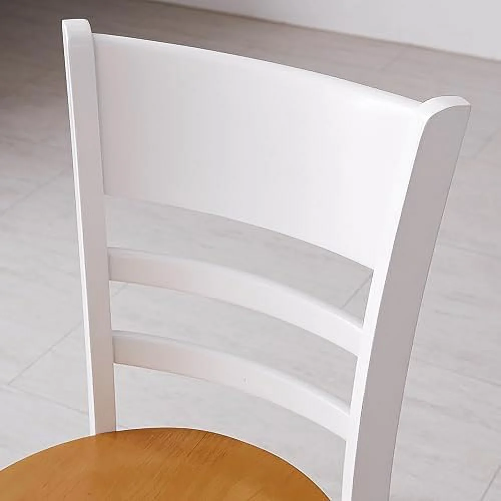 KHBIULIFE Cabin Wooden Dining Chairs Set of 2  Solid Malaysian Oak Wood Seat Ladder Back Armless Side Chairs (Walnut)