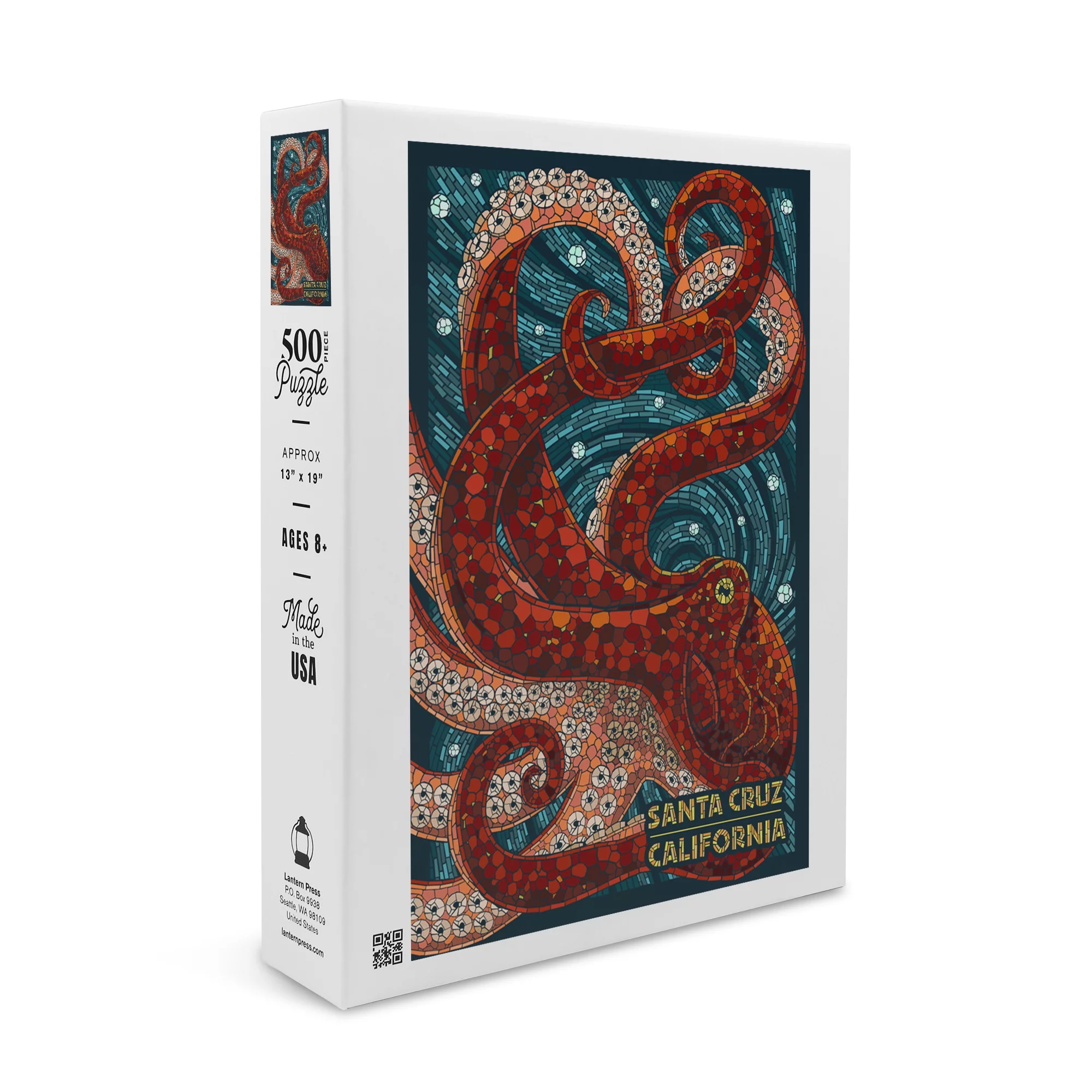 Santa Cruz, California, Octopus Mosaic (19x27 inches, Premium 500 Piece Jigsaw Puzzle for Adults and Family, Made in USA)