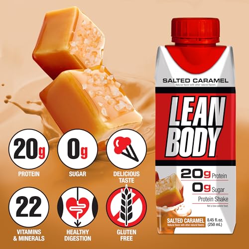 Labrada Lean Body Ready-to-Drink Strawberry Protein Shake, 40g Protein, Whey Blend, 0 Sugar, Gluten Free, 22 Vitamins & Minerals, 17 Ounce (Recyclable Carton & Lid - Pack of 12) LABRADA