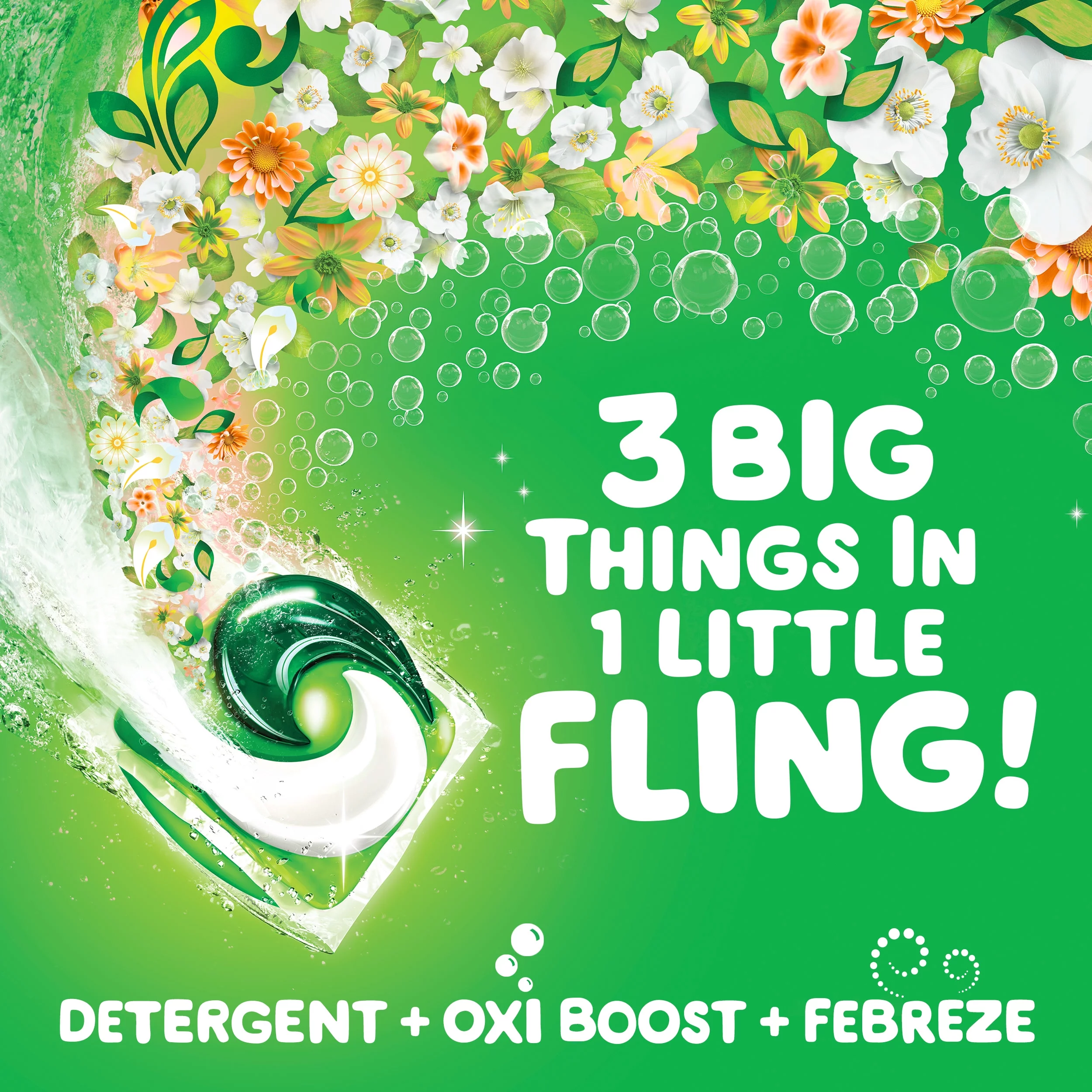 Gain Flings Island Fresh, 42 Ct Laundry Detergent Pacs