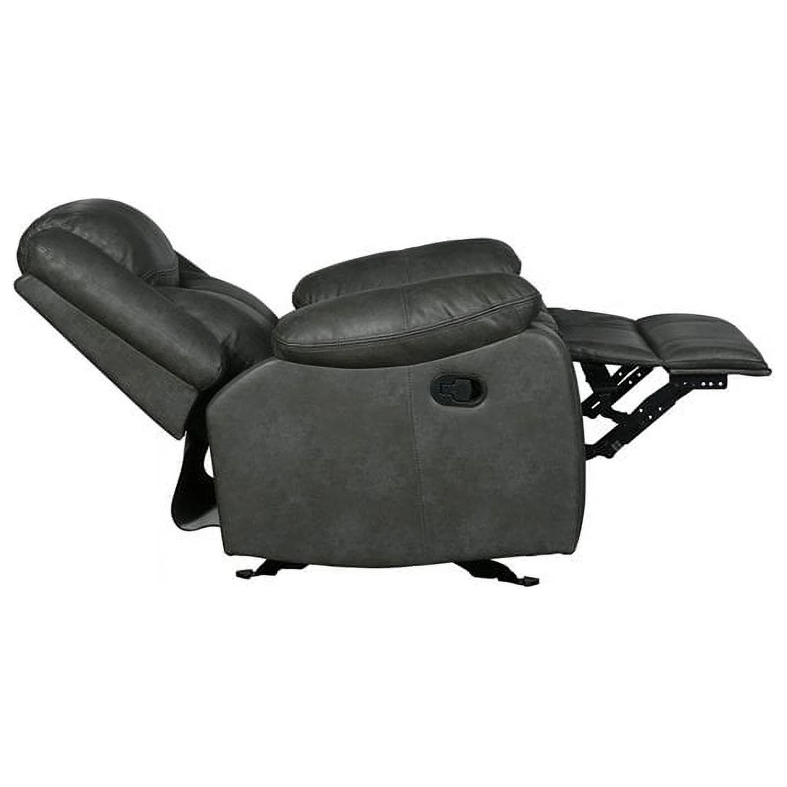 Titan Furnishings Transitional Faux Leather Reclining Sofa Set in Gray