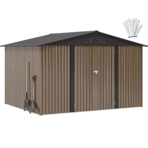 DWVO 6x4ft Storage Shed for Outdoors, Metal Sturdy Weatherproof Tool Locker with Secure Door and Ventilation for Equipment, Mowers, Bikes, Outdoor Spaces, Dark Gray