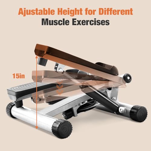 Pre-Assembled Adjustable Mini Stepper Stair Stepper Stepping Machine with Resistance Bands