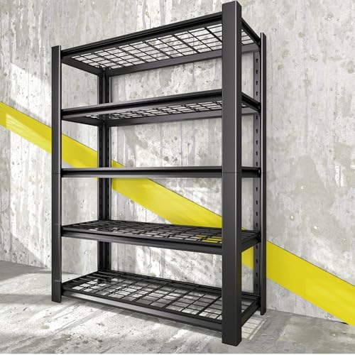 5-Tier Heavy Duty Garage Shelving Unit with Wire Shelves,3000 LBS Capacity Metal Storage Rack 72