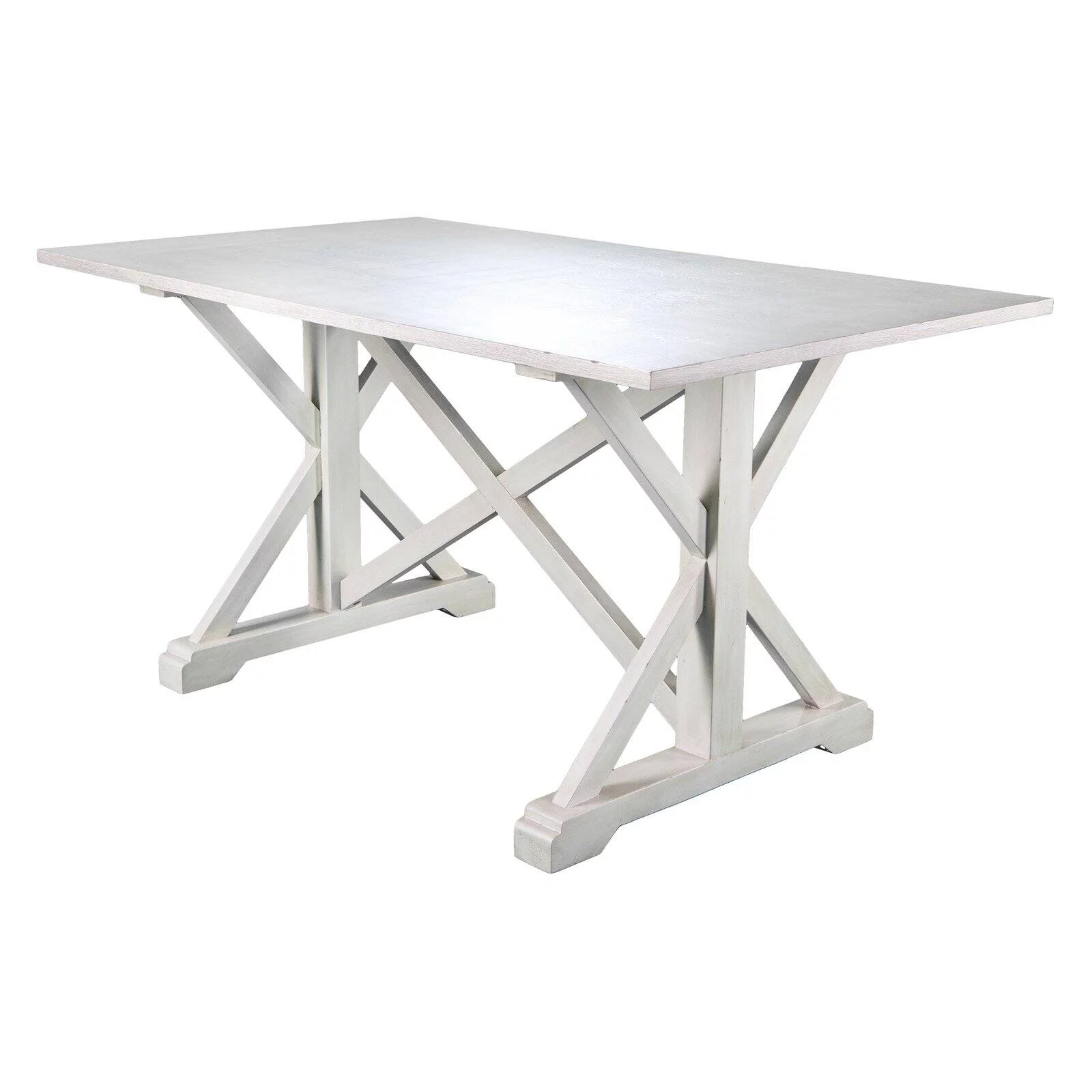 SEI Furniture Cardwell Farmhouse Dining Table in White