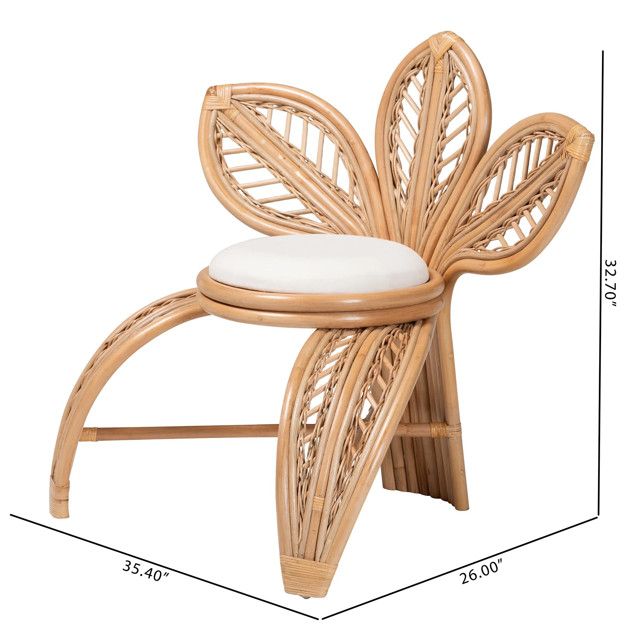 Baxton Studio Gresham Modern Bohemian Natural Rattan Leaf Accent Chair