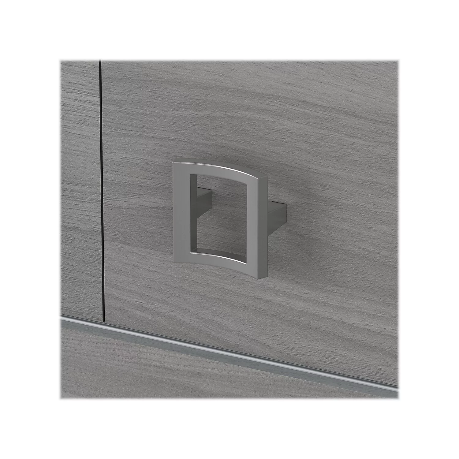 Echo L Shaped Desk with Hutch in Modern Gray - Engineered Wood