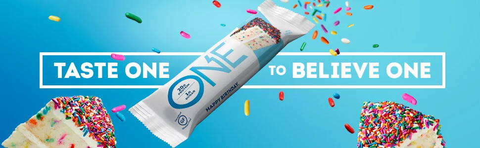 ONE Protein Supplement Bar, Birthday Cake, 20g Protein, 12 Count
