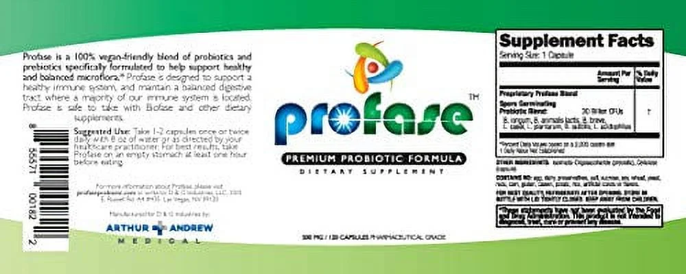 Profase Premium Probiotic Formula - Helps Support Balanced Flora Levels - 120 Capsules