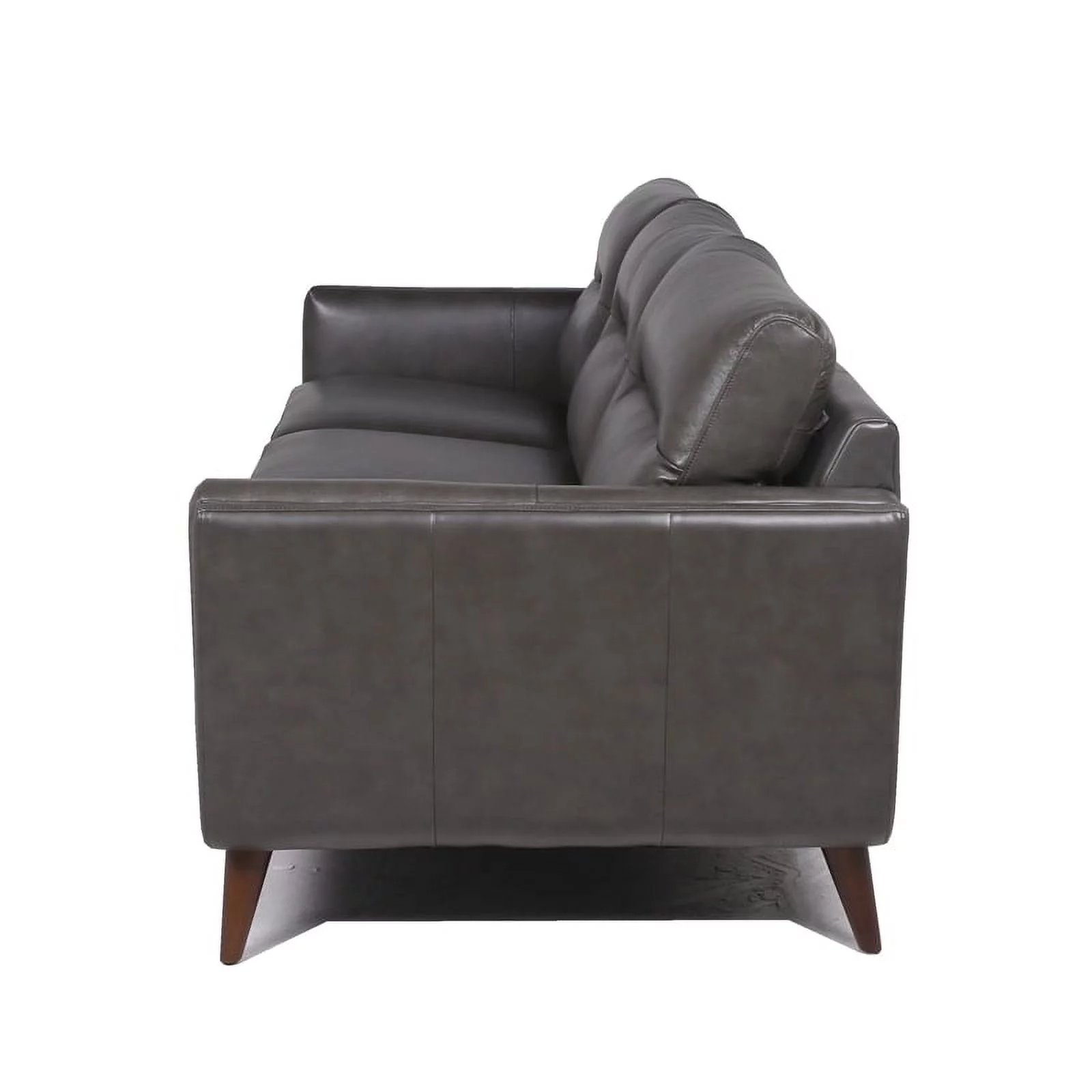 Rex Mid-Century Leather Sofa in Gray