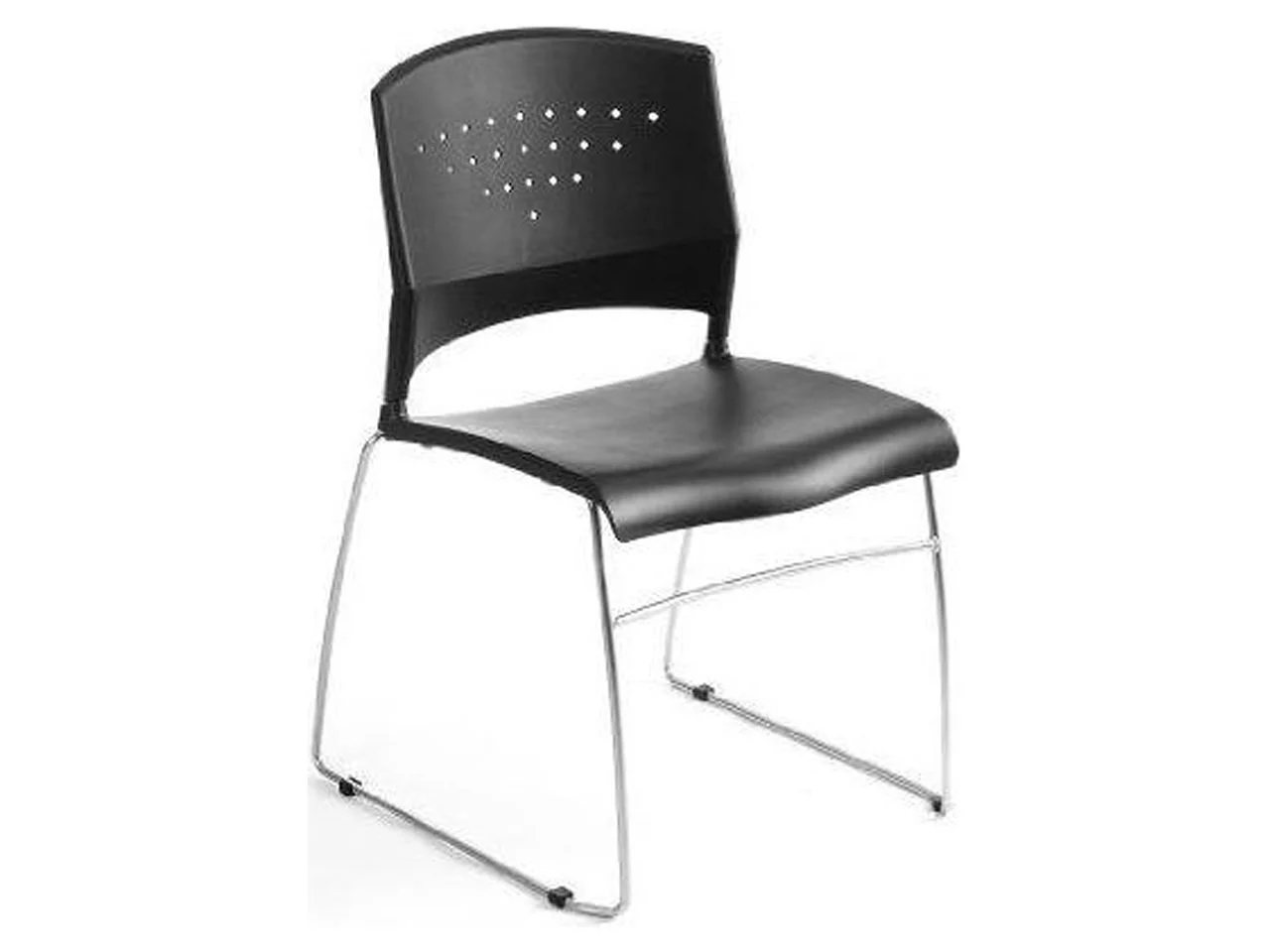 Boss Black Stack Chair With Chrome Frame 5 Pcs Pack