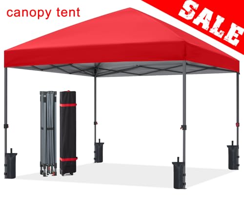 ABCCANOPY Pop Up Canopy - Outdoor Patio Portable Canopy Tent Heavy Duty for Backyard and Deck with 4 Sandbags(White, 10x10)
