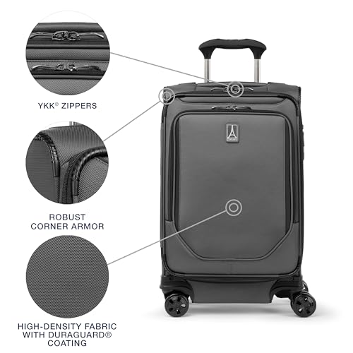 Travelpro Crew Classic Lightweight Softside Expandable Checked Luggage, 8 Wheel Spinner Suitcase, TSA Lock, Men and Women, Checked Large 29-Inch, Patriot Blue