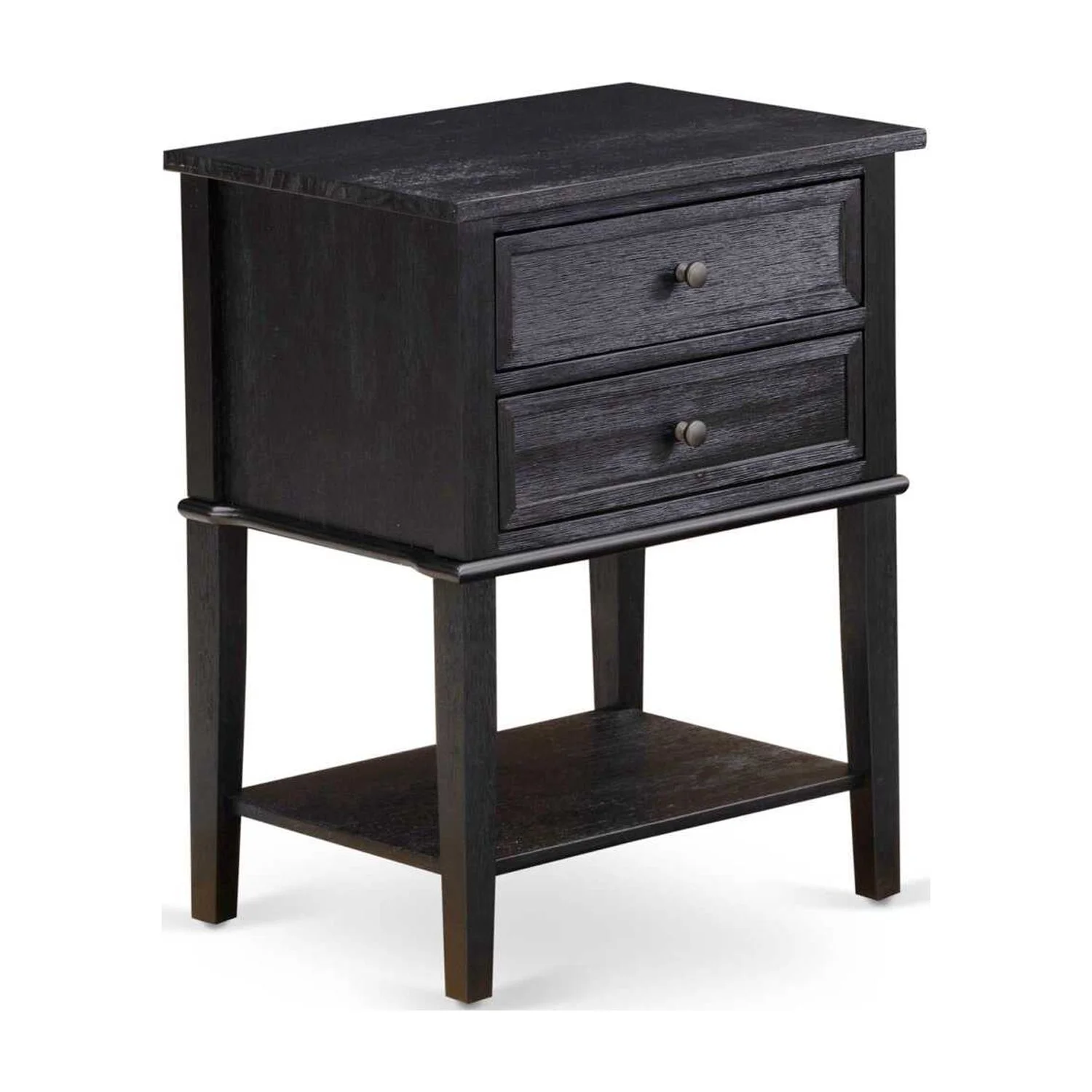 East West Furniture Granbury 3 Pieces Wood Queen Bedroom Set in Black/Brown