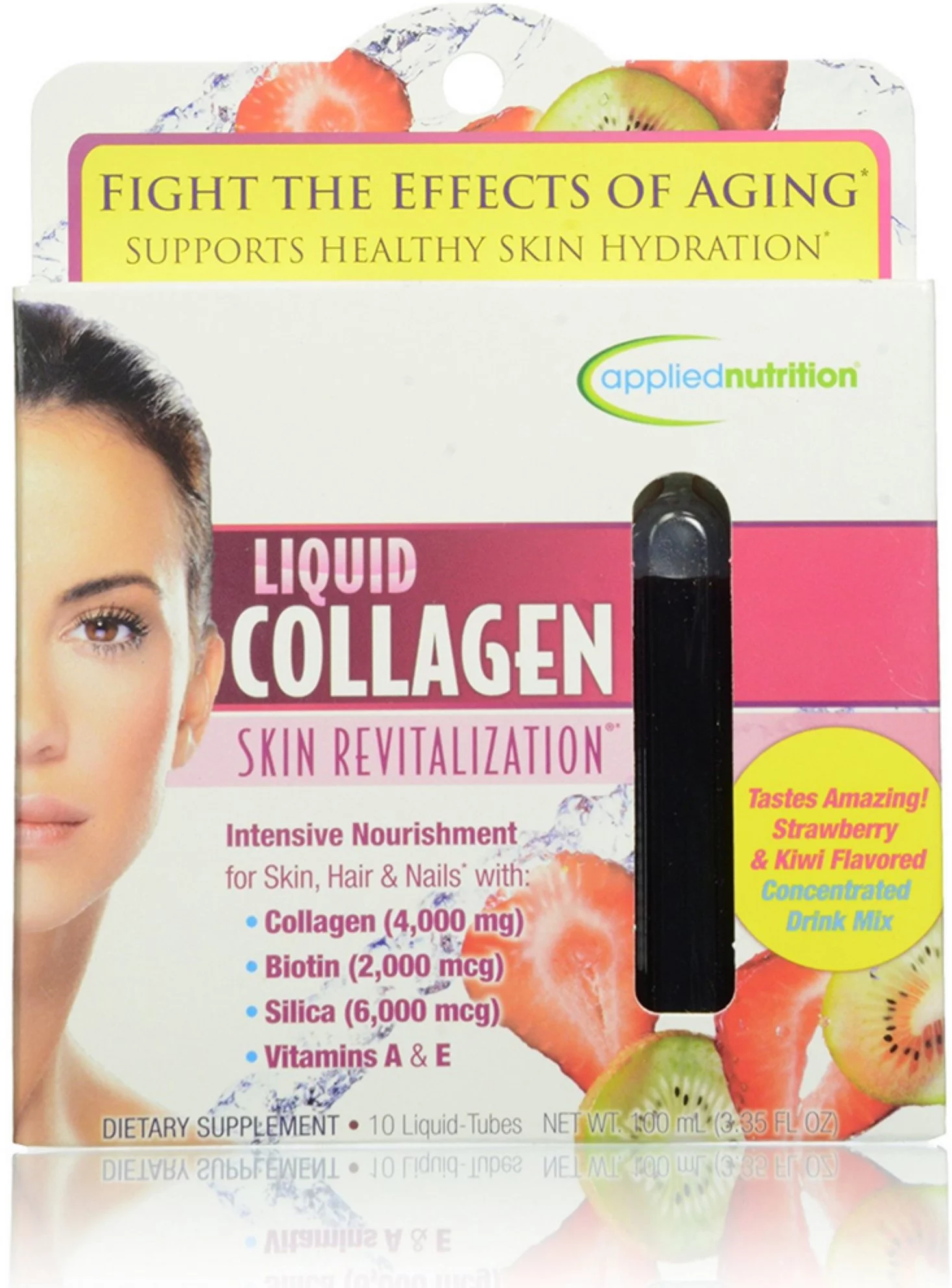 Applied Nutrition Liquid Collagen Skin Revitalization, Strawberry & Kiwi 10 ea (Pack of 6)
