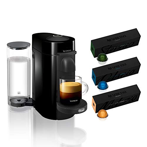 Nespresso Vertuo Plus Coffee and Espresso Maker by De'Longhi, Grey with Aeroccino Milk Frother