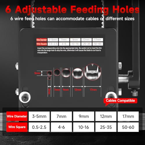 Manual Wire Stripper Machine, Wire Stripping Machine with 6 Channels & 5 Blades for 0.12