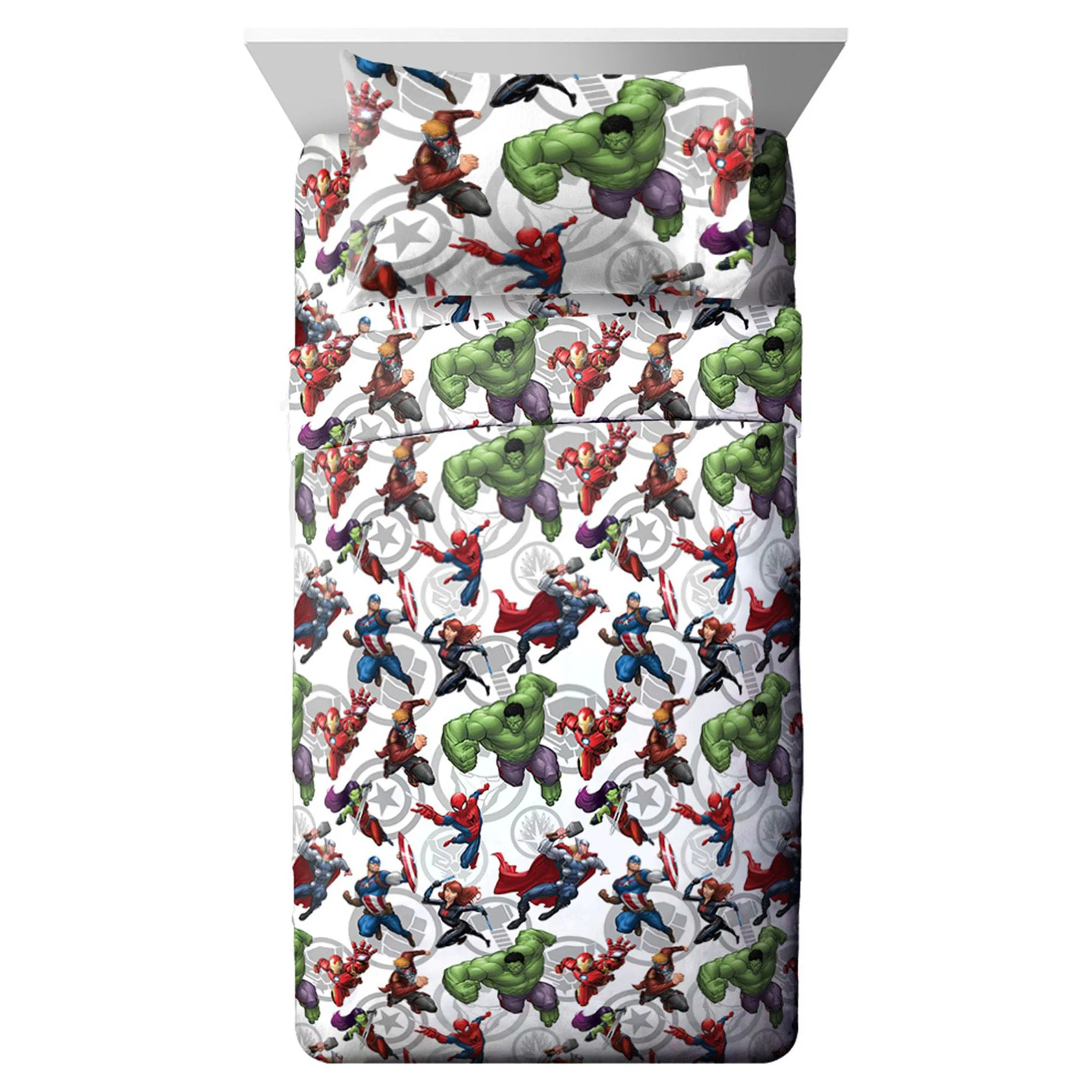 Marvel Movie Avengers 4 Piece Twin Bed-in-a-Bag, 100% Microfiber, Multi-Color