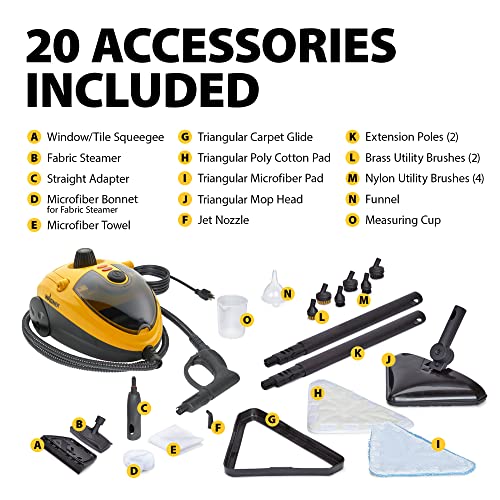 Wagner Spraytech 0282014 915e On-Demand Steam Cleaner & Wallpaper Removal, Multipurpose Power Steamer, 18 Attachments Included (Some Pieces Included in Storage Compartment) For Floor