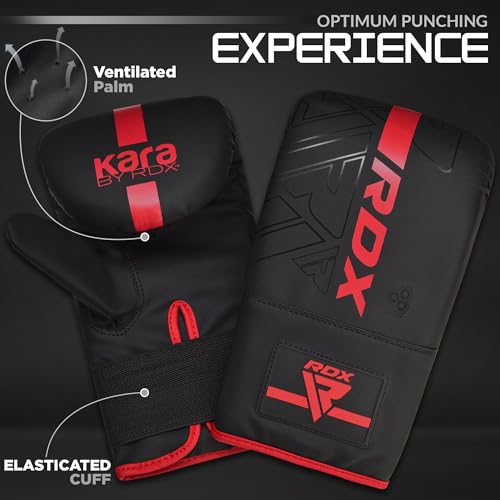 RDX Bag Gloves Boxing Punching Mitts, Maya Hide Leather, Padding, Ventilated Palm, MMA Heavy Punch Training, Muay Thai Kickboxing Focus Pads Double End Speed Ball Workout, Adult Men Women