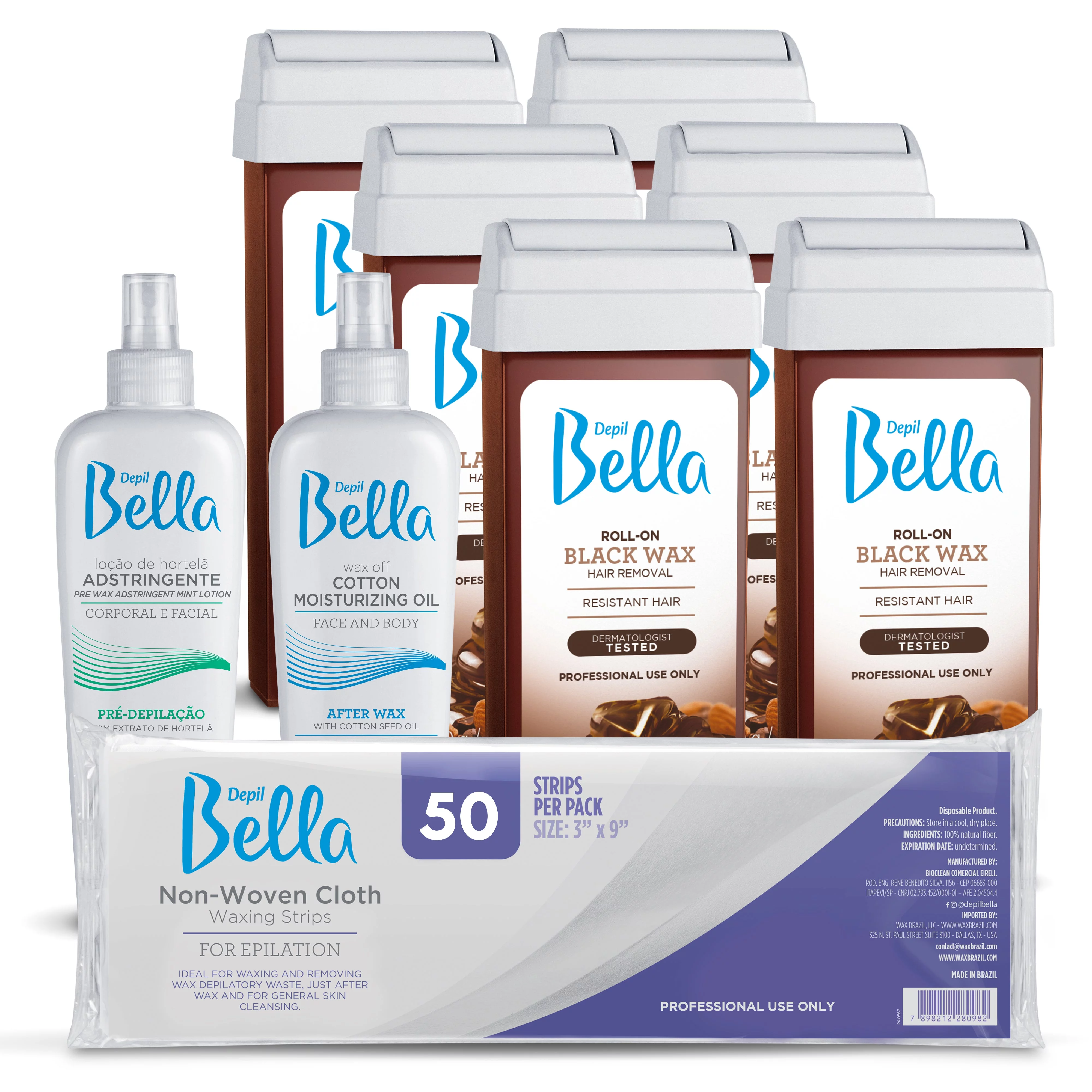 Depil Bella Roll-On Black Wax Cartridges 3.52Oz (6 PACK + ADD)