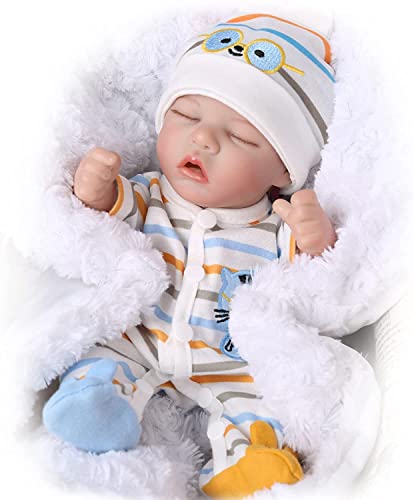 Lifelike Reborn Baby Dolls - 12 Inch Full Body Vinyl Realistic Baby Doll Sleeping Newborn Real Life Small Baby Doll for 3 + Year Old Kids