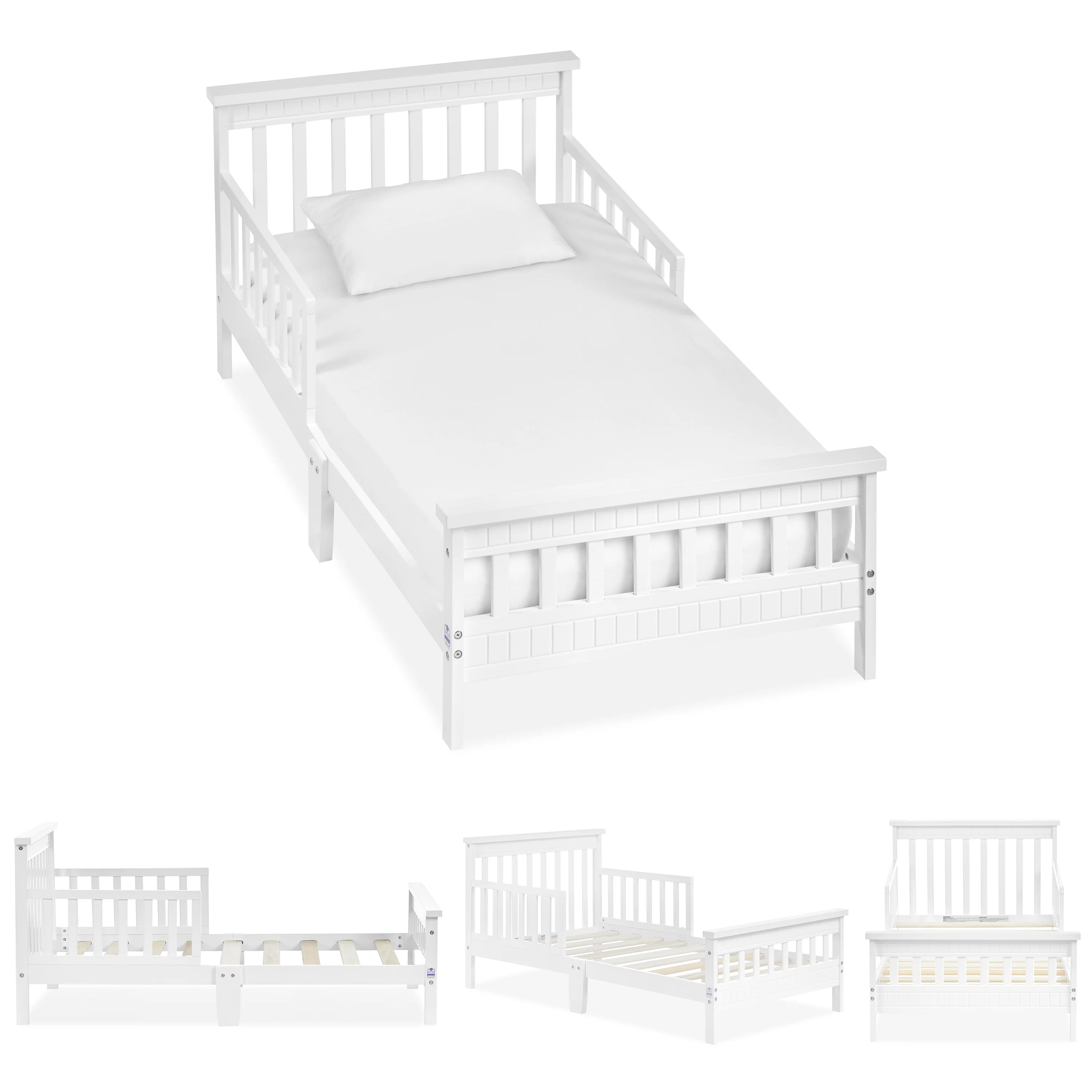 Dream On Me San-Fran Toddler Bed made with Sustainable New Zealand Pinewood, White
