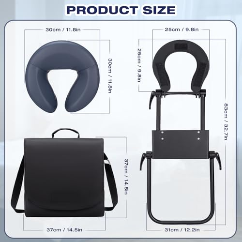 Universal Mattress Top Massage Kit for Bed, Adjustable Headrest Massage at Home Family Use Face Cradle with Memory Foam Face Cushion for Sleeping Mattress Top, Salon Head Face Rest Support - Blue