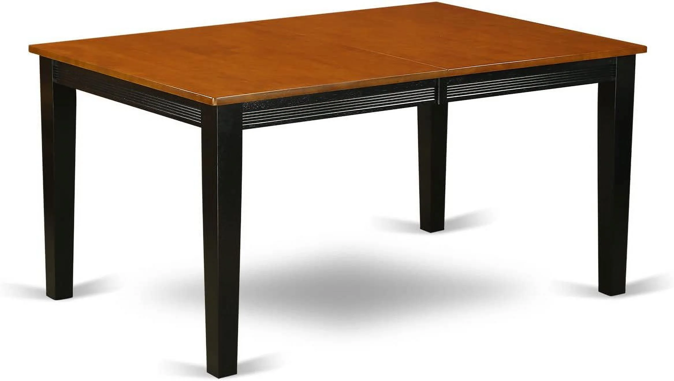 East West Furniture LGWE9-BCH-W Kitchen Table Set with a Dining Table & 8 Wood Seat Dining Chairs, 9 piece - Black & Cherry