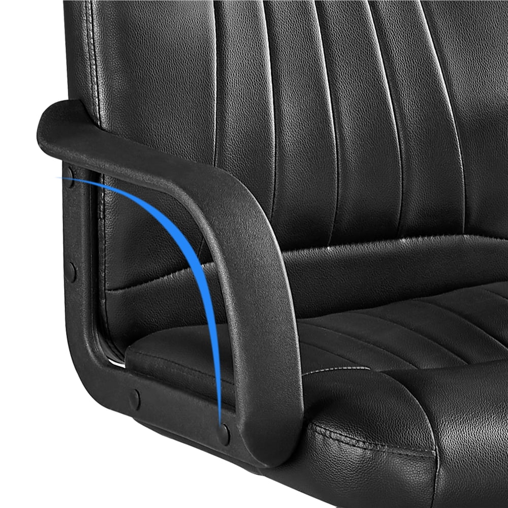 Yaheetech Adjustable Office Chair Swivel Chair Executive Artificial Leather Computer Chair 360°Rolling with wheels Ergonomic Essential Desk Chair with armrest