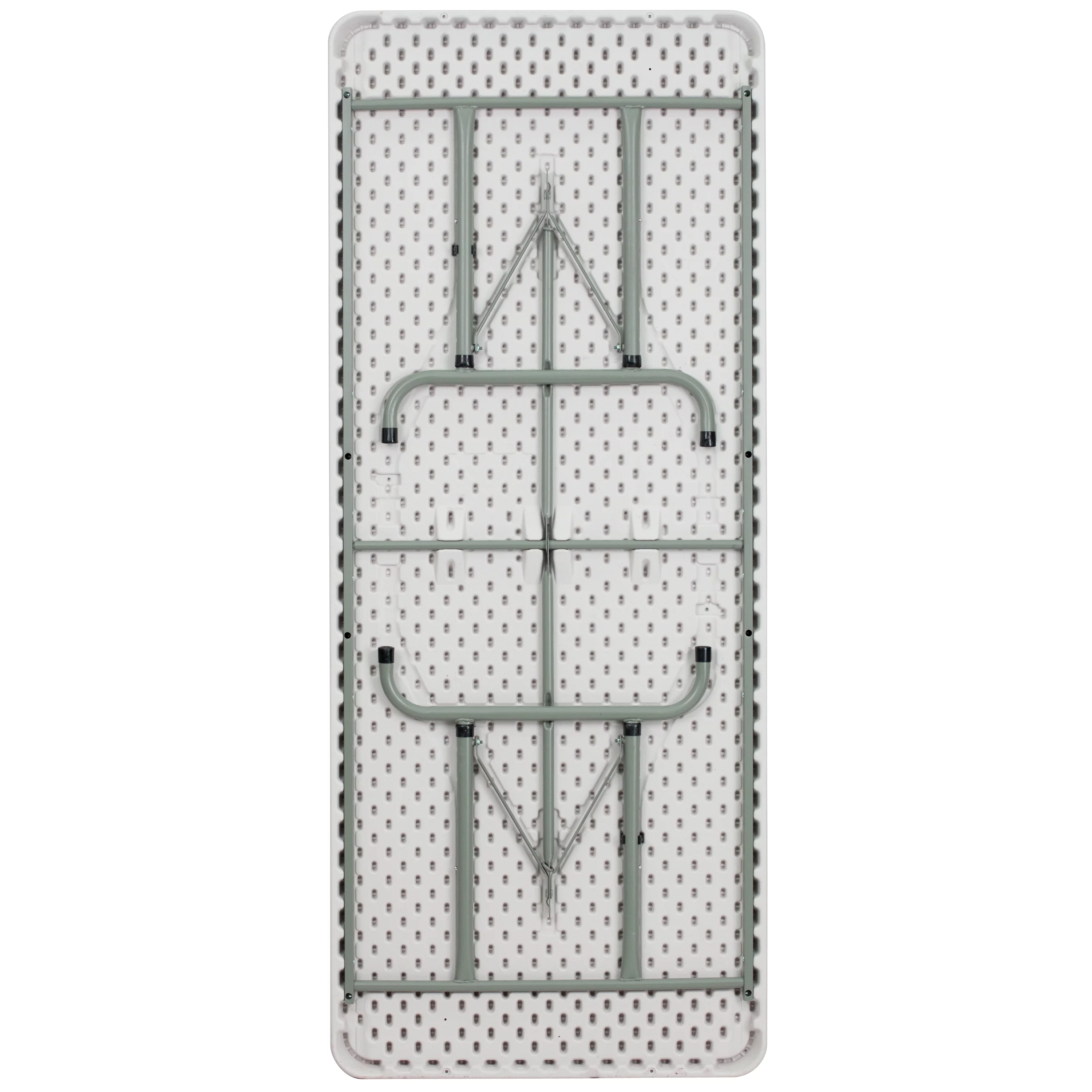 Flash Furniture 6-Foot Height Adjustable Granite White Plastic Folding Table