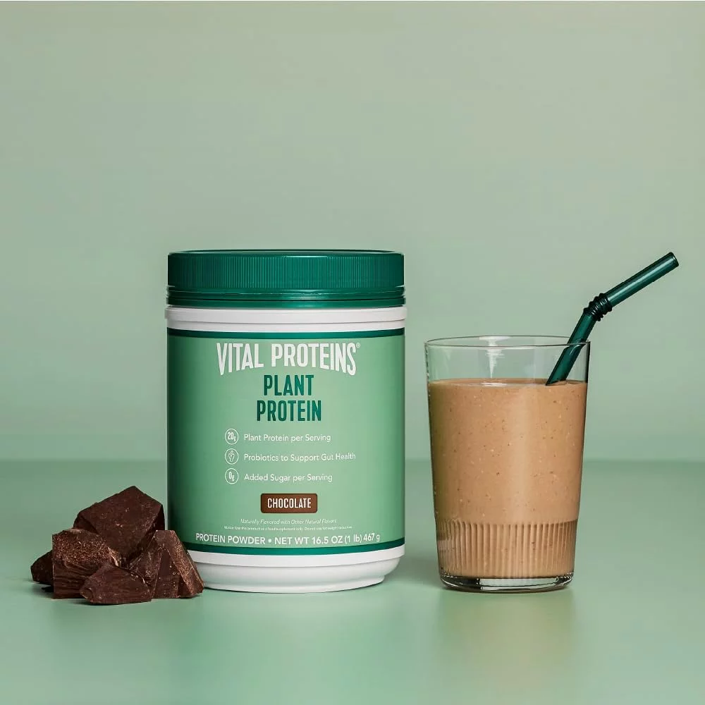 Vital Proteins Plant Protein Powder, Chocolate, 20g Protein, 16.5 oz