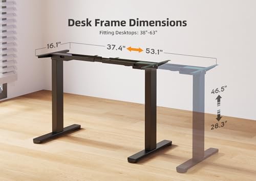 Claiks Standing Desk Frame, Electric Stand Up Desk Legs Frame Workstation Up to 63