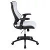 Emma + Oliver High Back Designer White Mesh Executive Ergonomic Office Chair - Adjustable Arms