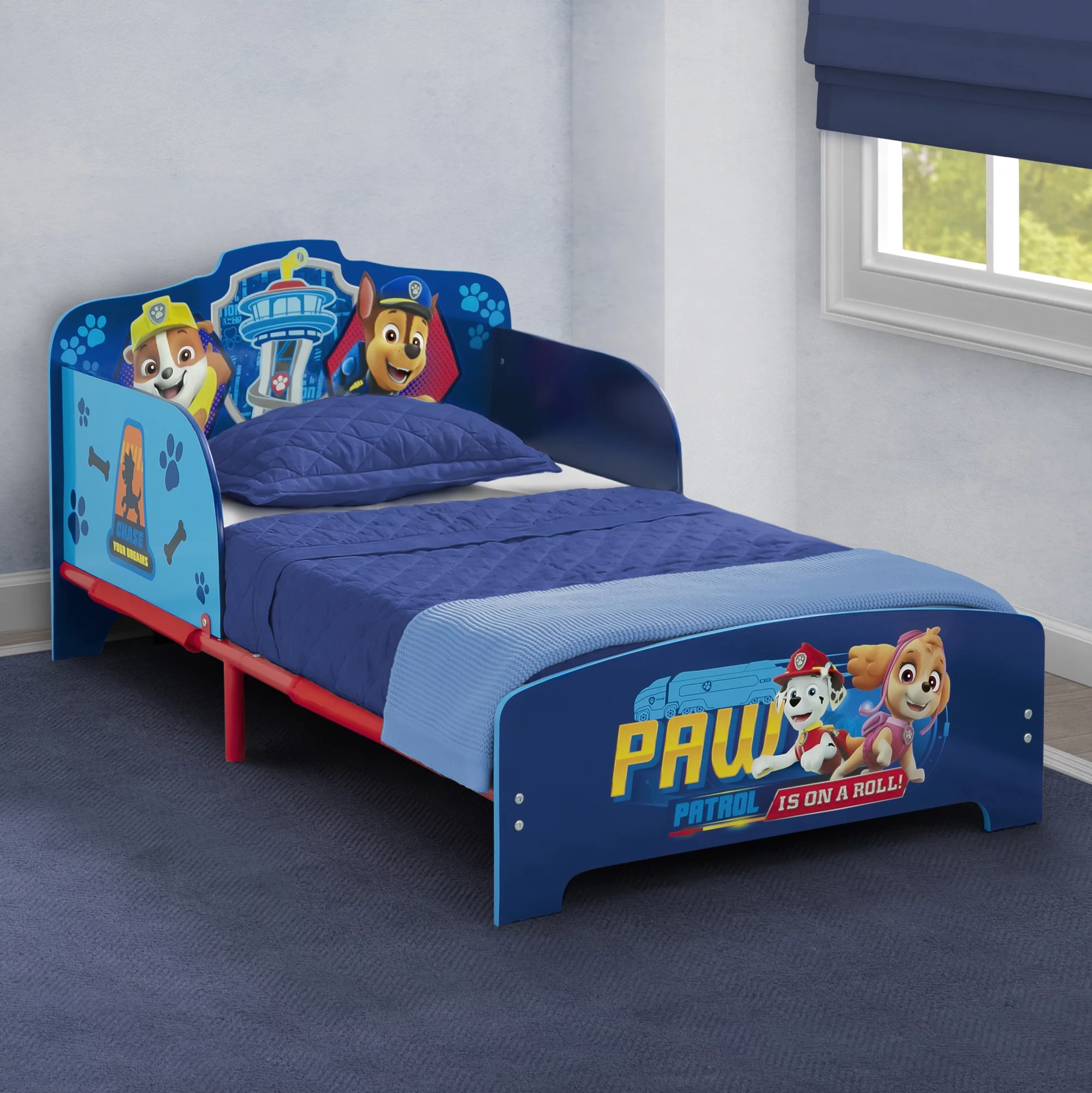 PAW Patrol Wood & Metal Toddler Bed by Delta Children, Blue