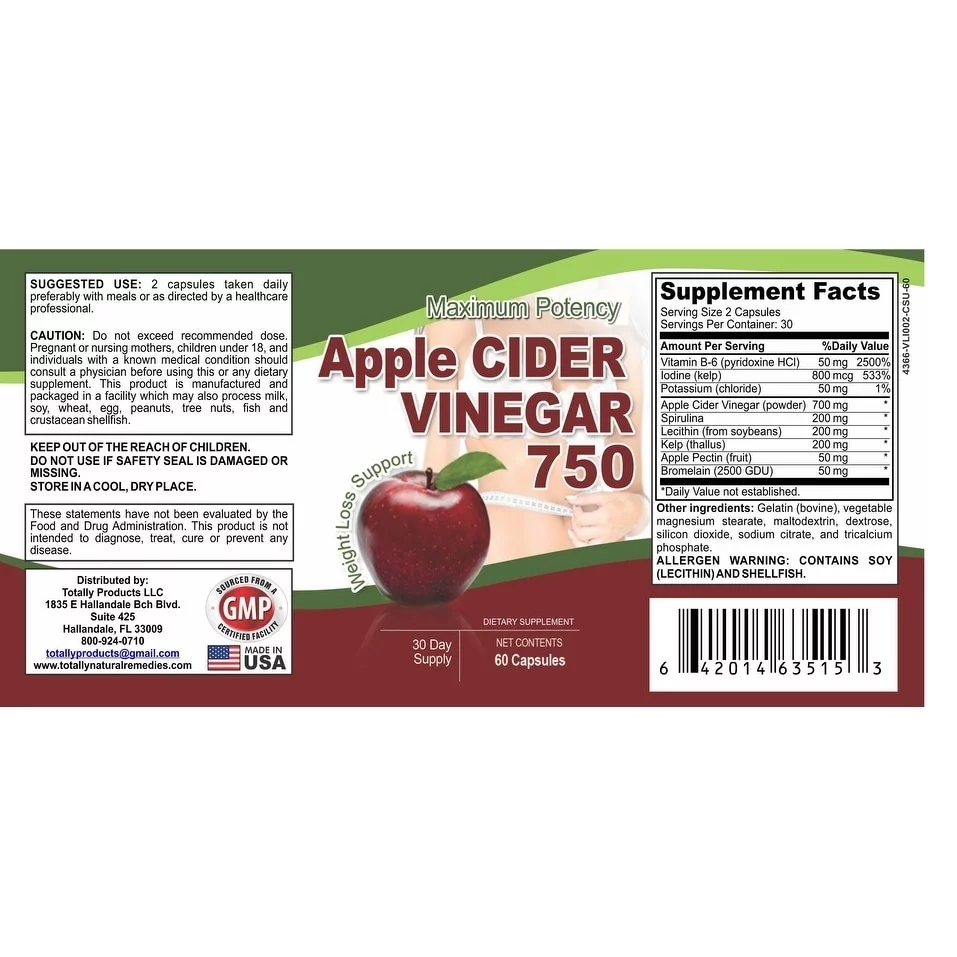 Totally Products  Keto BHB Advanced Weight Loss & Maximum Potency Apple Cider Vinegar Capsules Combo Pack combo pack (2 bottles each)