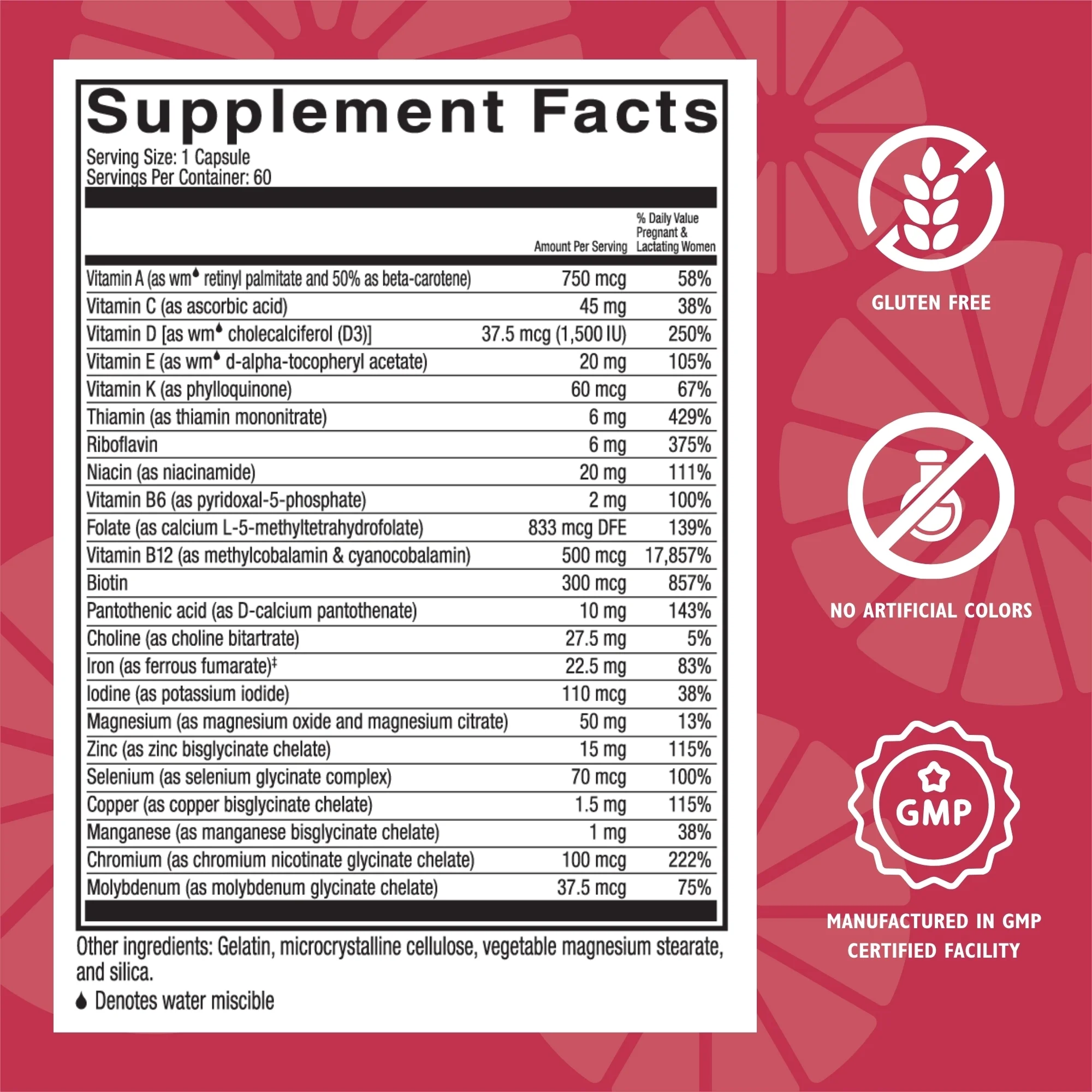 Celebrate Vitamins Bariatric Prenatal Vitamins with Folate (Folic Acid), Vitamin A, Iron, and Choline, 60 count