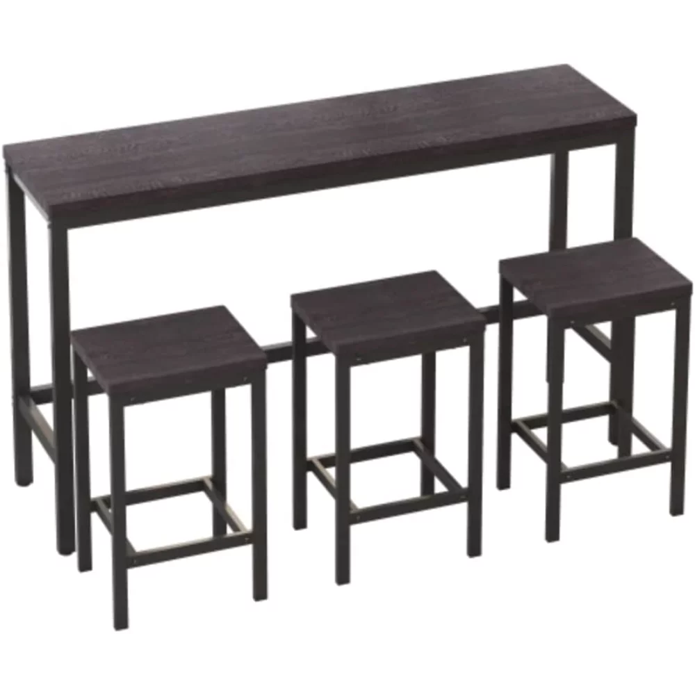 Easy to Assemble Kitchen Dining Table Set with 3 Stools, Minimalist Style Dining Table Set for Offices, Bedrooms, and Restaurants
