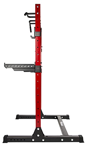 SF-SS1 1,000 Pound Capacity 3” x 3” Power Rack Squat Stand, Includes J-Hooks and Safety Spotter Arms, Optional Conversion Kits