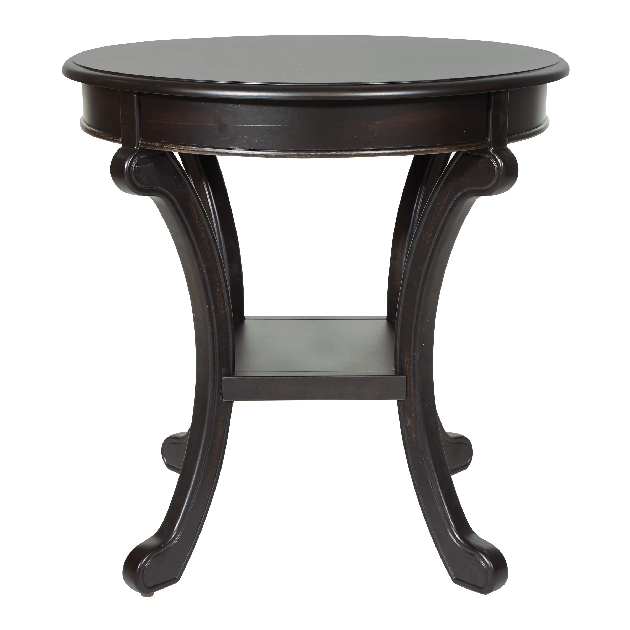 Vermont Accent Table in Antique Black Wood Finish