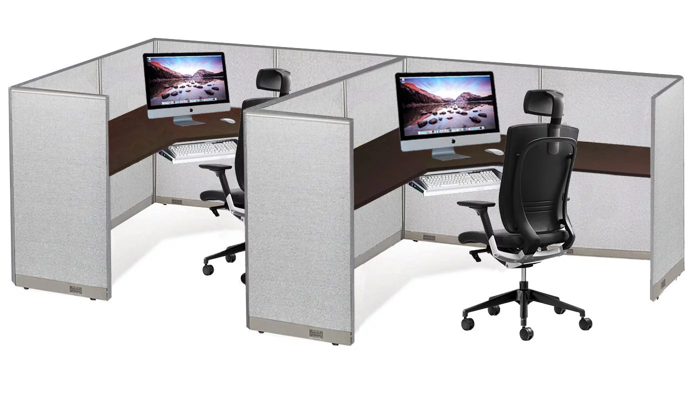 GOF Office Cubicle, Double 2 Stations 60D x 48W x 72H / Office Partition Wall Room divider Office Divider