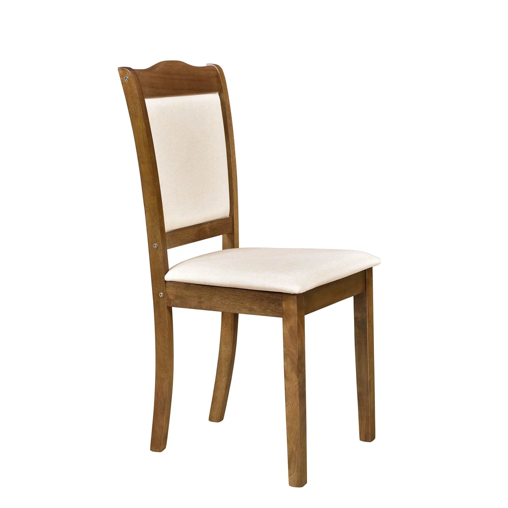 Elegant 5-Piece Wood Dining Table Set with Upholstered Chairs Walnut